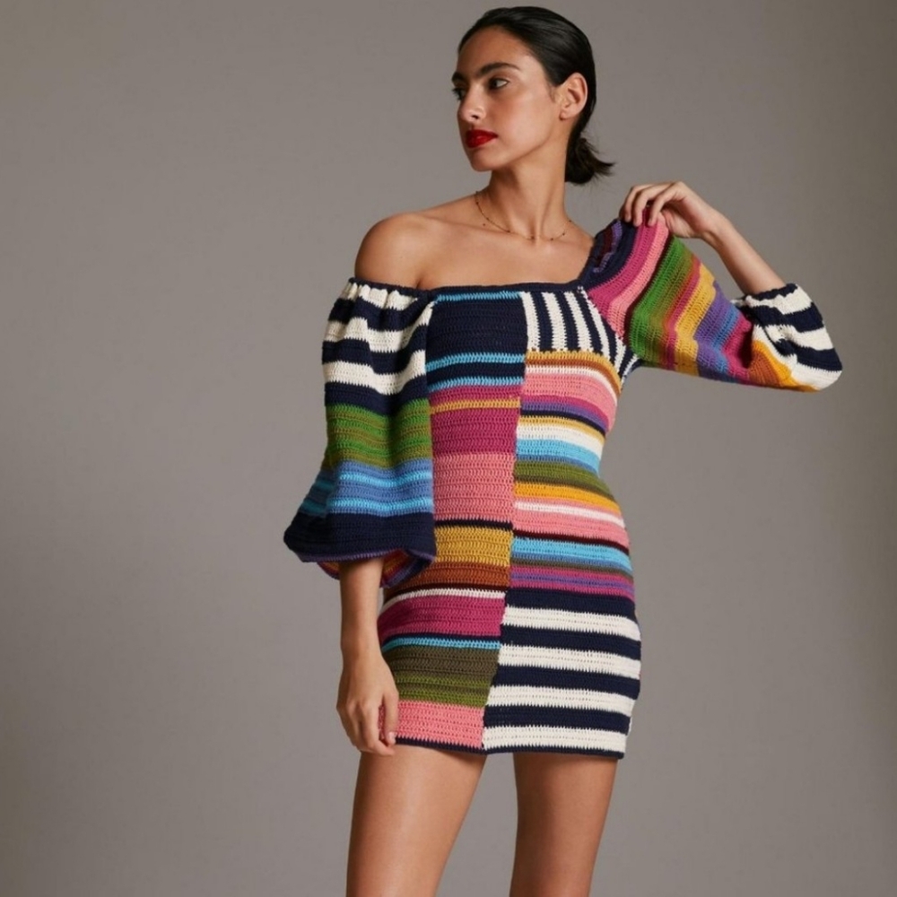 FARM Rio Multicolor Striped Mini Dress